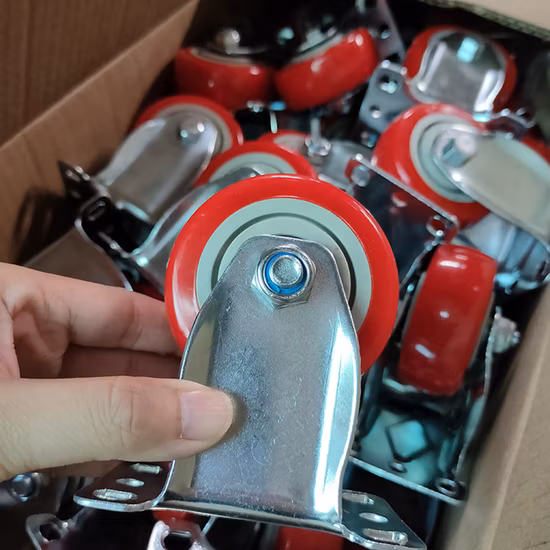 Proveedor de Amazon Placa giratoria de 3/4/5 pulgadas con bloqueo de ruedas giratorias de PVC/PU Ruedas industriales de servicio pesado con freno de seguridad